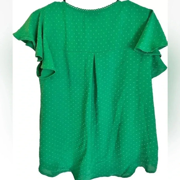 Mine Kelly Green Cap Sleeve Top Ladies Size Large GUC - Picture 9 of 9